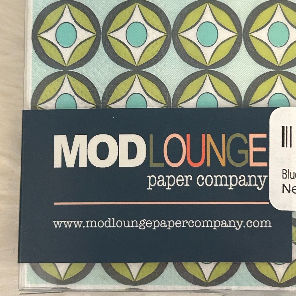 new box- mod lounge paper company set- 20 mid-century modern cocktail napkins- - Picture 5 of 7
